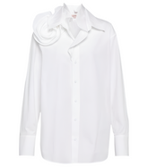 Valentino white flower detail button-up shirt